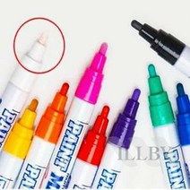 일비 페인트마카 흰색 3개 원단마카 윈도우마카 유리마카