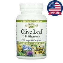 네추럴팩터스 올리브잎 500mg 올러유러핀 90캡슐, 500mg 90캡슐
