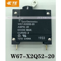 오토바이usb W67-X2Q52-20 8-1393252-4 Tyco Circuit 차단기 Tandem Trip 20A 진품, 한개옵션0