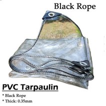 비닐텐트 캠핑 쉘터 등산 야외 투명 방수포 0.35MM 정원 발코니 PVC 방수 천 문 창 방수포 커버 텐트 캔버스, 1.9x1.9m, Black Rope