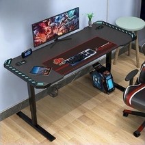 게이밍 모션 데스크 전동 높이조절 스탠딩 책상, 블랙