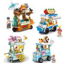 (DS) 음식 푸드 트럭 상점 블럭 조립 장난감 중국블록 미니 어린이 크리스마스 선물, 단품