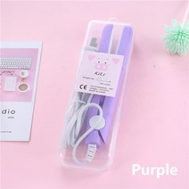 미니전기히터 미니 헤어 스트레이트 너 플랫 아이언 세라믹 헤어 스트레이트 너 드라이 및 습식 자동 온도 조절 전기 컬링 아이언 패션 스타일링 도구, [03] 보라색