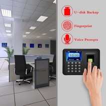 출퇴근기록기생체 인식 지문 출석 기계 LCD 디스플레이 USB DC 5V/1A 시간 시계 레코더 직원 확인용, 02 UK Plug
