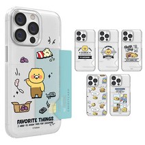 아이폰 7 8 SE 카카오프렌즈 춘식이 카툰그래픽 반투명 슬림 카드 케이스 하드 1장수납