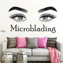 화장품냉장고 차량용 소형 예쁜 미니 냉장고 속눈썹 메이크업 견적 Microblading 벽 데칼 스티커 뷰티 살롱 장식 화장품 마스카라 비닐 눈썹 D338, White_78X42 cm