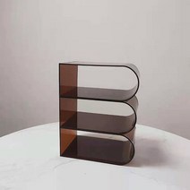 북타워 코너선반 사다리 모듈 파티션 현대적인 아크릴 잡지 랙 거실 바닥 보관 책 및 신문 정보, 4.브라운