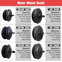 EBike 변환 키트 20-29 인치 700C 350W 48V 전기 자전거 브러시리스 허브 모터 휠. 절단 브레이크 레버 l, 09 48V 1000W Rear Screw, 02 S800