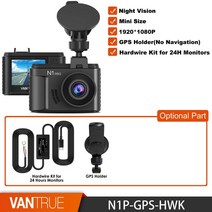 어라운드뷰 후방 사이드 카메라 Vantrue-N1 프로 대시 캠 1.5인치 미니 자동차 DVR 카메라 1080P 비디오 레, 04 N1P-GPS-HKW_02 64G