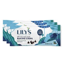 Lilys Sweets 밀크 초콜릿 스타일 베이킹 칩 | 스테비아 달콤함 설탕 무첨가 저탄수화물 케토 친화적 32% 코코아 공정 무역 글루텐 프리 & GMO 255g 9온스 12P