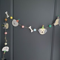 강아지 고양이 생일 파티 가랜드 아이방 인테리어, 2.냐옹이