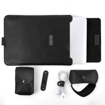 아카빌라 갤럭시북 프로 360 13 인치 가죽 다용도 수납 파우치 세트, 와인