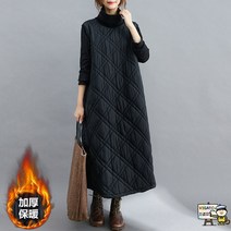 퀼팅 누빔 빅사이즈트랜치코트 오버사이즈트랜치코트 체크 면 도톰 무릎까지 오는 롱 레깅스 여성복 폴라넥 나이감소 원피스