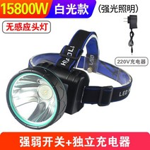 집어등 갑오징어 라이트 호래기 휴대용 후레쉬 손전등 야간 캠핑 갈치 고급형 헤드 램프 등 낚시, 15800w 백색광 배터리 수명 200시간의 초장