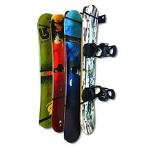 StoreYourBoard 튼튼한 스노우보드 보관 랙 스노우보드 8개 수직 벽 마운트 행거 실내 가정용 차고 후크 금속 정리함