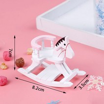 정원그네 인형의 집 미니어처 가구 나무 스윙 의자 정원 장면 흰색 모델 장난감 액세서리, 03