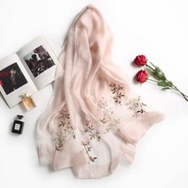 프리미엄 여성(자수) 실크스카프 (2개 이상 무료 상자)