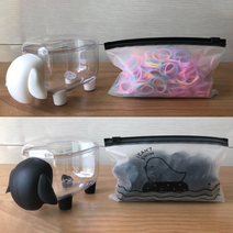 베이직 머리끈+정리함 세트, 머리끈 2종+케이스 2종 - A색상