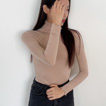 여성용 날라리 프릴 폴라티셔츠