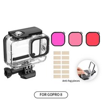 [호환]60M 방수 하우징 케이스 수중 다이빙 Go Pro GoPro Hero 10 9 8 7 6 5 블랙 보호 커버 액션 카메라, 04 FO GOPRO 8