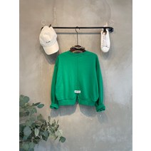 씨샵인더룸 / 필레트 라운드넥 크롭 뒤트임 라벨 맨투맨 티셔츠