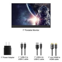 17.3 인치 144Hz IPS 울트라 슬림 휴대용 모니터 1080P HDR HDMI Type-C 디스플레이 컴퓨터 노트북 Xbox Ps4 스위치 게임 화면, No case stand_EU 플러그