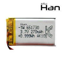 더한 리튬 폴리머 배터리 충전지 651730 270mAh, 1개