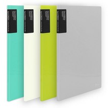 비팬시 글로시 클리어화일 A4 20매, 민트, 아이보리, 그레이, 그린, 4개