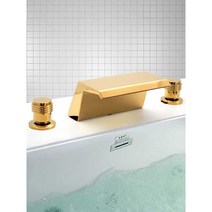 매립형 욕조 고급 수전 목욕탕 화장실 수도 꼭지 욕실, 골드 테이퍼드 3종 세트