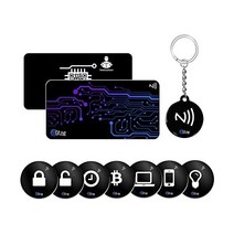 Gtagg - 디지털 명함 스마트 NFC 태그 카드 및 키 홈용 연락처 정보 소셜 미디어 결제 등 iPhone Android와 호환 완전히 프로그래밍 가능하고 사용하기
