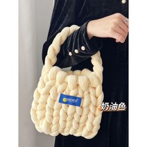 자이언트얀 벨벳 버전 슈퍼 두꺼운 아이슬란드 양모 가방 Diy 손으로 짠 만든, 요정 화이트 소재 패키지