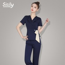피부관리사유니폼 가을과 겨울 미용실 미용사 작업복 여성의 새로운 스파 헬스 클럽 페디큐어 발 목욕 기술자 하이 엔드 슈트 스파샵 니폼