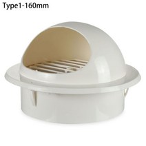새로운 pvc 환기 배기 그릴 라운드 벽 천장 에어 벤트 그릴 덕트 커버 콘센트 난방 냉각 방수 벤트 캡, 유형1-160mm