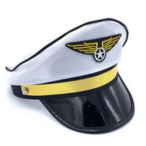 패션 항공 모자 팔각 팔각형 선장 모자 가장 무도회 파티를위한 배지 조종사 모자 성능 캡이있는 캡