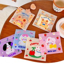 슬라이딩지퍼백 지퍼백 지퍼락지퍼백 지퍼백포장 캐릭터 밀봉 방수 수납 비닐 피퍼백 포장 봉투 KK565, 캐릭터 비닐 봉투_6.체리토끼