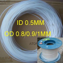 ID_0.5mm PTFE 튜브 OD_0.8mm/0.9mm/1mm F4 경질 파이프 260 ℃ 고온 1 주문, 02 OD 0.9mm (300V)