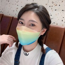 무지개 컬러 마스크 귀편한 귀안아픈 숨편한 마스크, 퍼플핑크