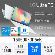 LG전자 울트라PC 15U50R-GR56K - 최신형 인강용 업무용 노트북 *4종 사은품 증정*, WIN11 Home, 8GB, 2TB, 코어i5, W