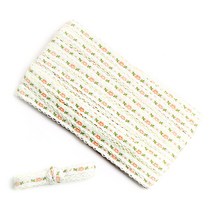 20색 10mm 자수리본 플라워 면테이프 스트랩 1롤(22Y), 19.화이트-피치