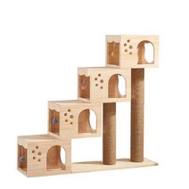고양이 원목캣타워 먼치킨 캣타워 이케아 스크래쳐 뚱냥이 대형DIY 무소음 추천 호텔, 단일사이즈, 원목 130x30x130cm