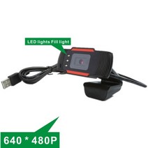 웹캠 480p hd led 조명 필 라이트 1080p 웹 카메라 usb 내장 사운드 마이크 webcan pc 노트북 라이브 방송 화상 통화, 씨엔, a870c3 480p