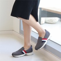 여성용 슈벨 밴딩 패딩 테리슨 슬립온