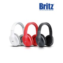 브리츠 W800BT Qplus 유무선 블루투스 헤드폰 헤드셋, 레드