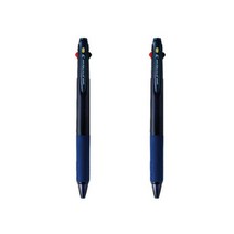 제트스트림 3색볼펜 0.38mm, 네이비, 2개입