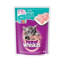 위스카스 고양이 주식 파우치 주니어 참치, 80g, 8개