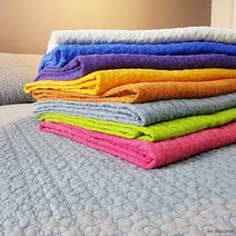 복스마켓 +[복스마켓]+_ 린넨패드 방수커버 퀼팅스프레드 다용도패드 화이바패드 침구패드, option__ 파스텔 피그먼트 워싱 패드겸이불, option__ 블루