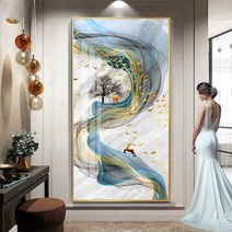 고급 사슴 그림 대형 액자 카페 인테리어 집들이 선물, 모델3) 높이 100x너비 50cm 골드