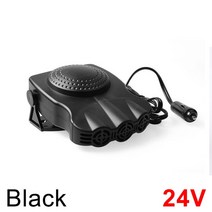차량용히터 차박히터 150W DC 12V 자동차 2 1 난방 및 냉각 따뜻한 히터 팬 윈드 스크린 휴대용 신속 하 게, 03 Black 24V