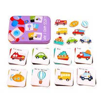 HAIMINGJUN 재미있는 일치하는 게임 플래시 카드 퍼즐 못 세트 어린이를위한 몬테소리, 설명한대로, 활기 없는, 교통