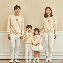 비다이어리 가족티 돌촬영 100일촬영 백일촬영 커플티 단체티 러브모얼 맨투맨 아이보리 돌~초등생 엄마 아빠 사이즈가족티 돌촬영 100일촬영 백일촬영 커플티 단체티
